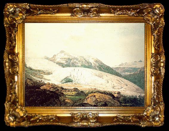 framed  Pars, William The Rhone Glacier and the Source of the Rhone, ta009-2